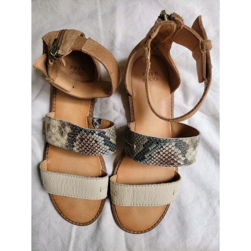 Frye And Co. Evie Sandal In Snake Multi Size 7 M Excellent Condition